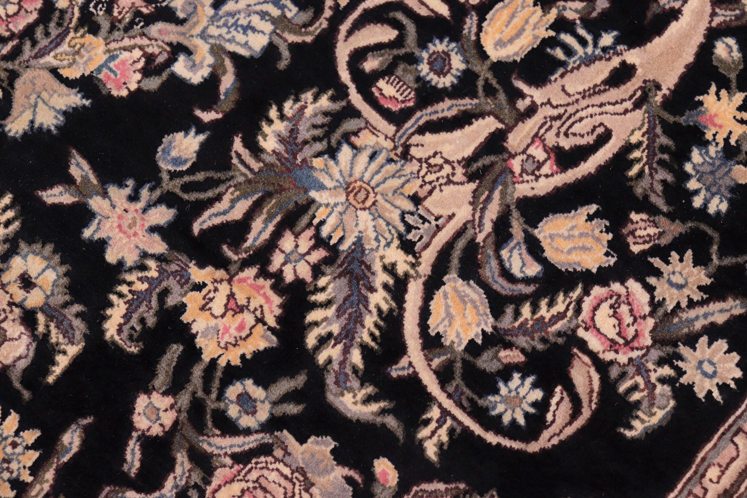 handmade Traditional Tamour Black Black Hand Knotted RECTANGLE 100% WOOL area rug 9x12