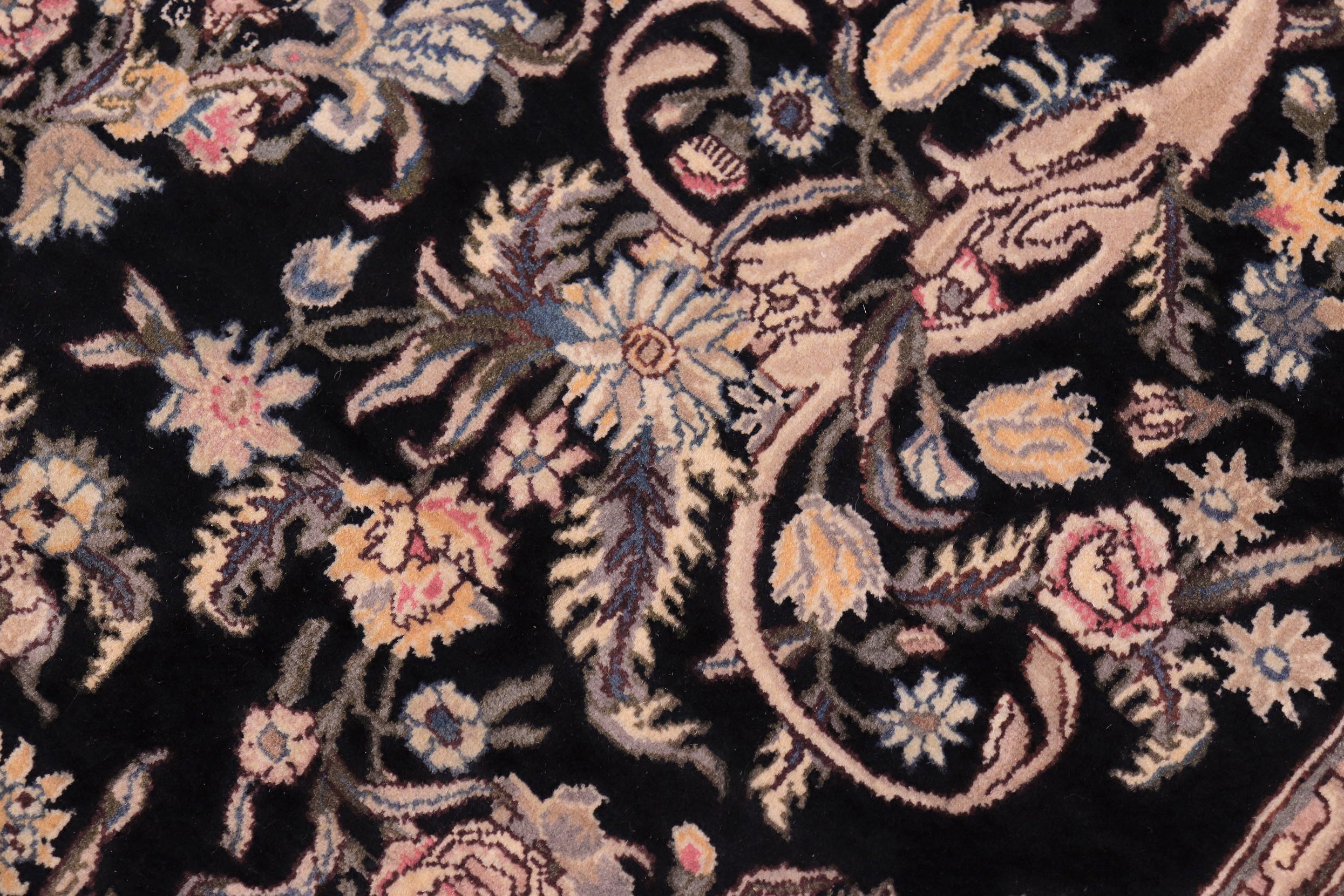 handmade Traditional Tamour Black Black Hand Knotted RECTANGLE 100% WOOL area rug 9x12