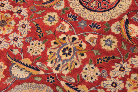 handmade Transitional Agra Tabriz Red Blue Hand Knotted RECTANGLE 100% WOOL area rug 9x12