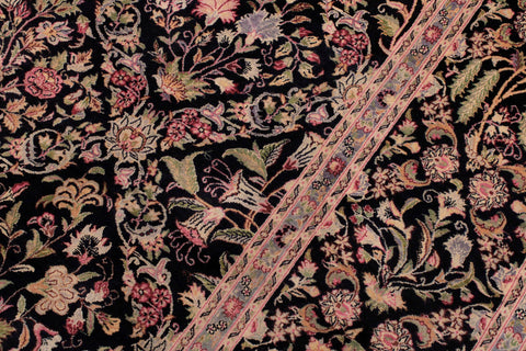 handmade Transitional Nadeem Black Green Hand Knotted RECTANGLE 100% WOOL area rug 9x12