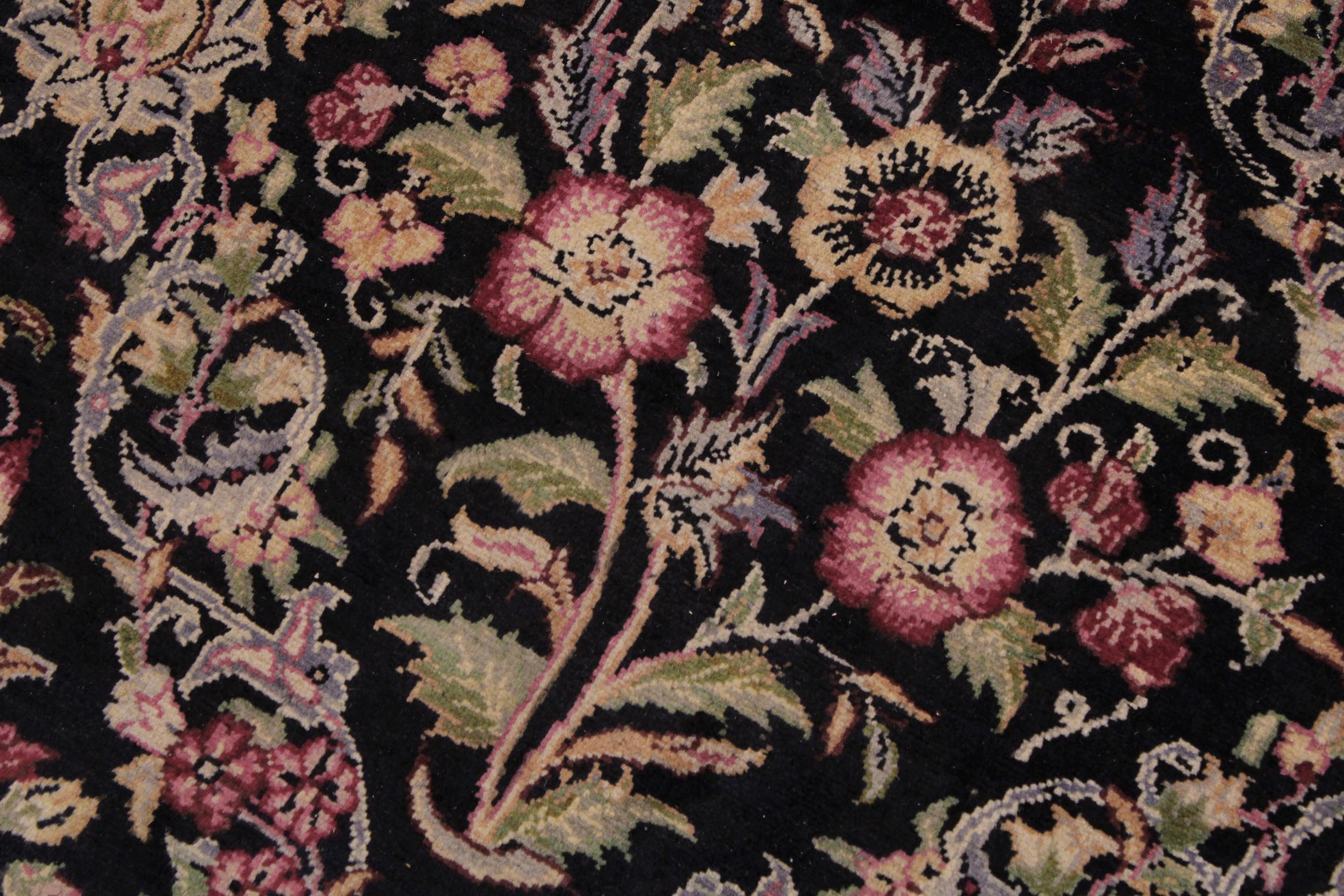 handmade Transitional Nadeem Black Green Hand Knotted RECTANGLE 100% WOOL area rug 9x12