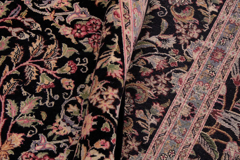 handmade Transitional Nadeem Black Green Hand Knotted RECTANGLE 100% WOOL area rug 9x12