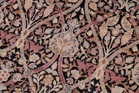 handmade Transitional Mujahid Black Taupe Hand Knotted RECTANGLE 100% WOOL area rug 9x12