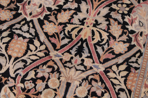 handmade Transitional Mujahid Black Taupe Hand Knotted RECTANGLE 100% WOOL area rug 9x12