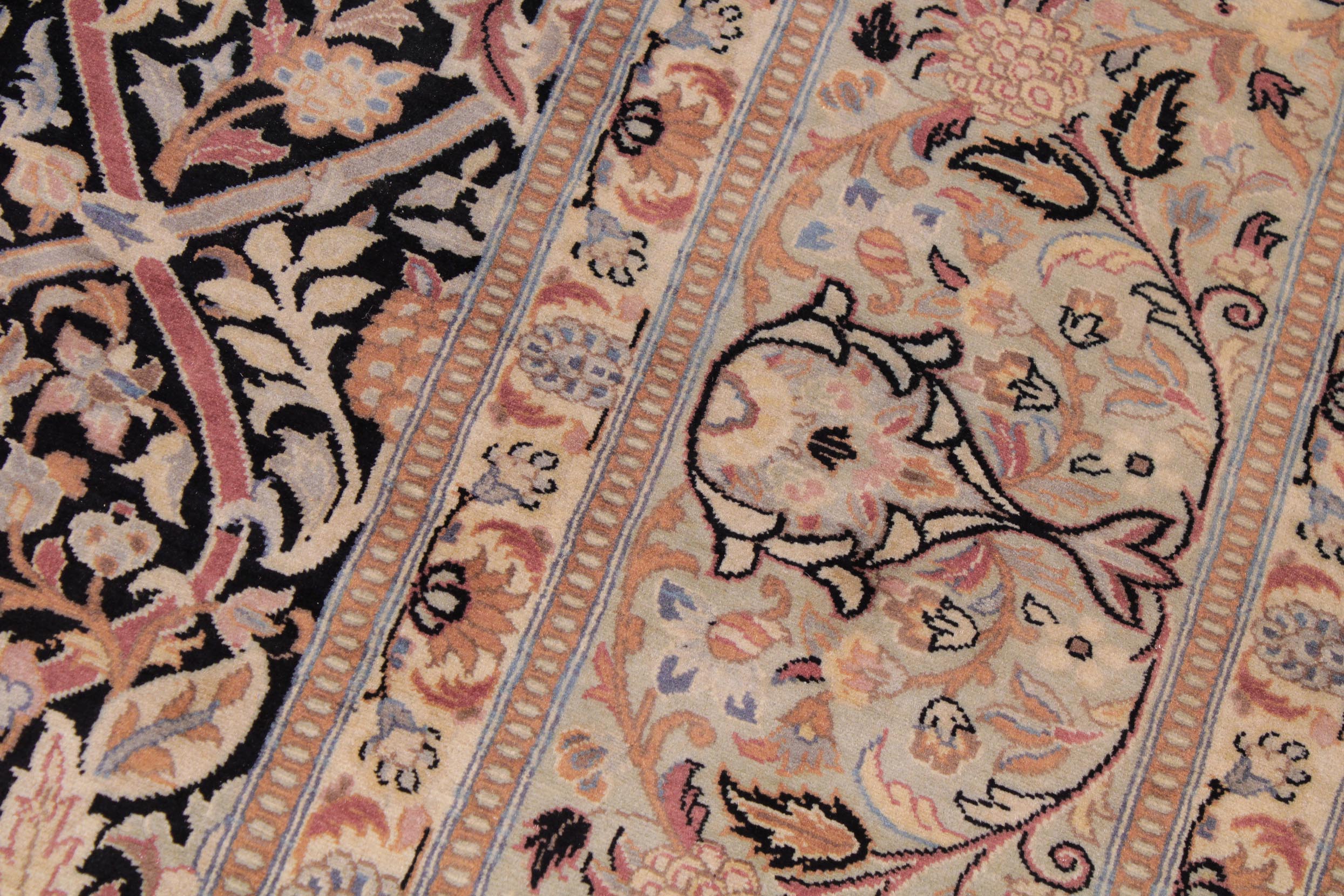 handmade Transitional Mujahid Black Taupe Hand Knotted RECTANGLE 100% WOOL area rug 9x12