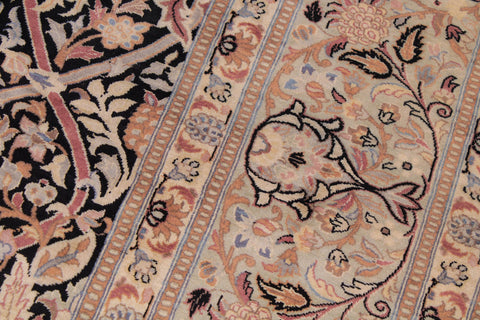 handmade Transitional Mujahid Black Taupe Hand Knotted RECTANGLE 100% WOOL area rug 9x12