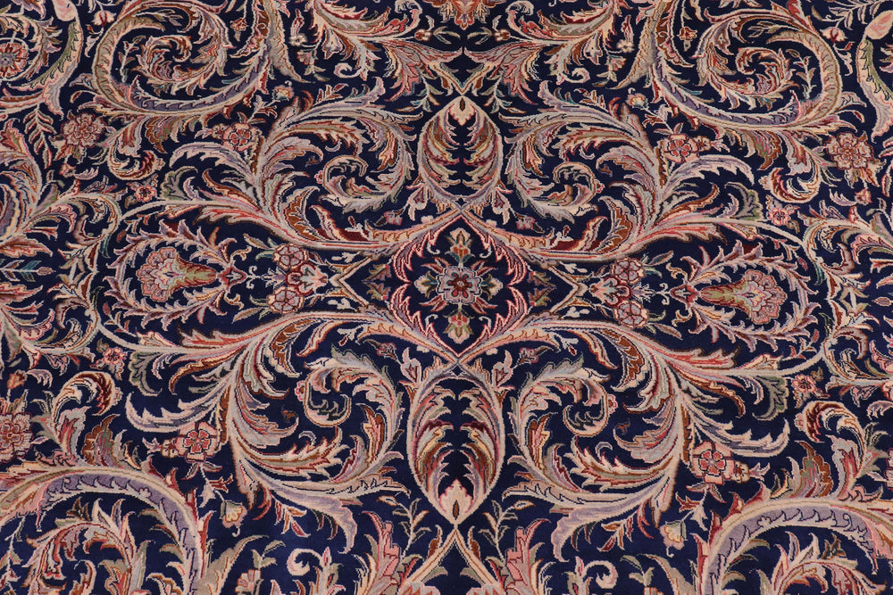 handmade Traditional Savonarrie Blue Blue Hand Knotted RECTANGLE 100% WOOL area rug 9x12