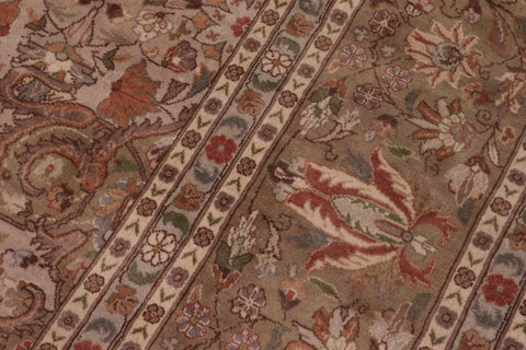 handmade Traditional Farhad Taupe Green Hand Knotted RECTANGLE 100% WOOL area rug 9x12