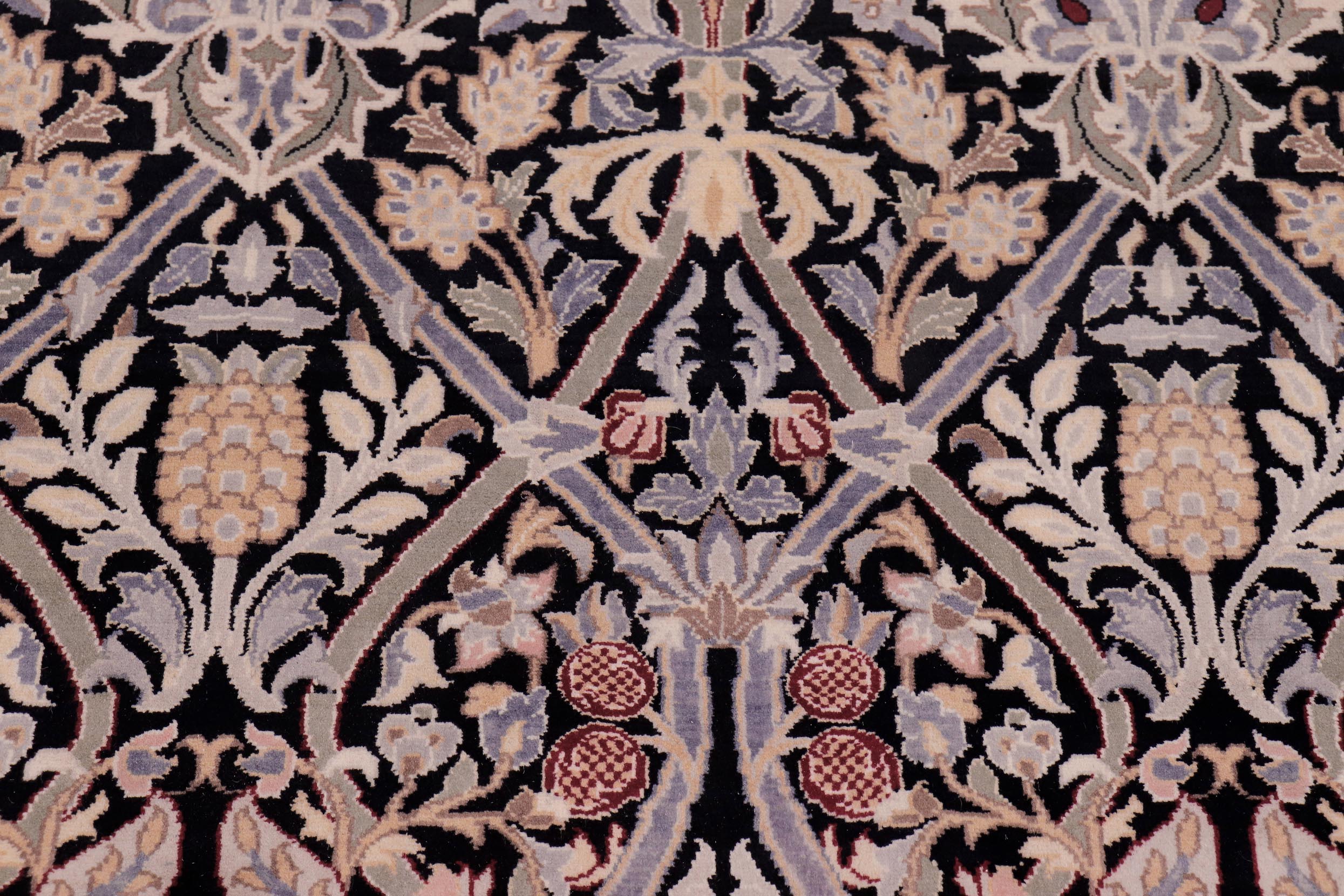 handmade Transitional Mujahid Black Red Hand Knotted RECTANGLE 100% WOOL area rug 9x12