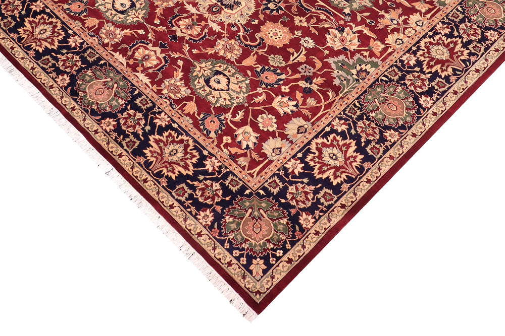 handmade Traditional Kafkaz Red Blue Hand Knotted RECTANGLE 100% WOOL area rug 9x12