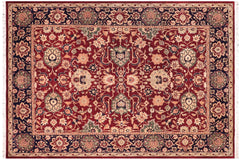 handmade Traditional Kafkaz Red Blue Hand Knotted RECTANGLE 100% WOOL area rug 9x12
