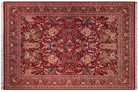 handmade Traditional Nagi Red Red Hand Knotted RECTANGLE 100% WOOL area rug 9x12
