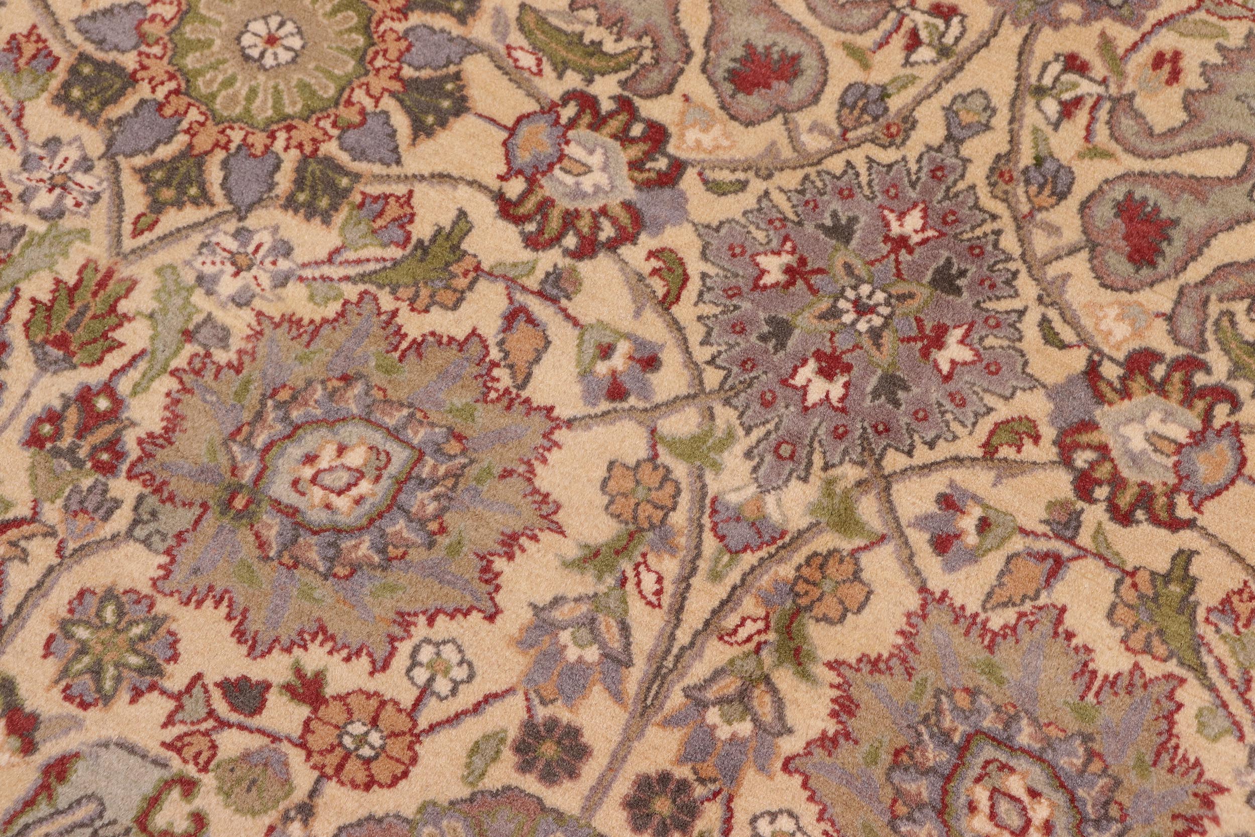 handmade Transitional Tabriz Gold Green Hand Knotted RECTANGLE 100% WOOL area rug 9x12