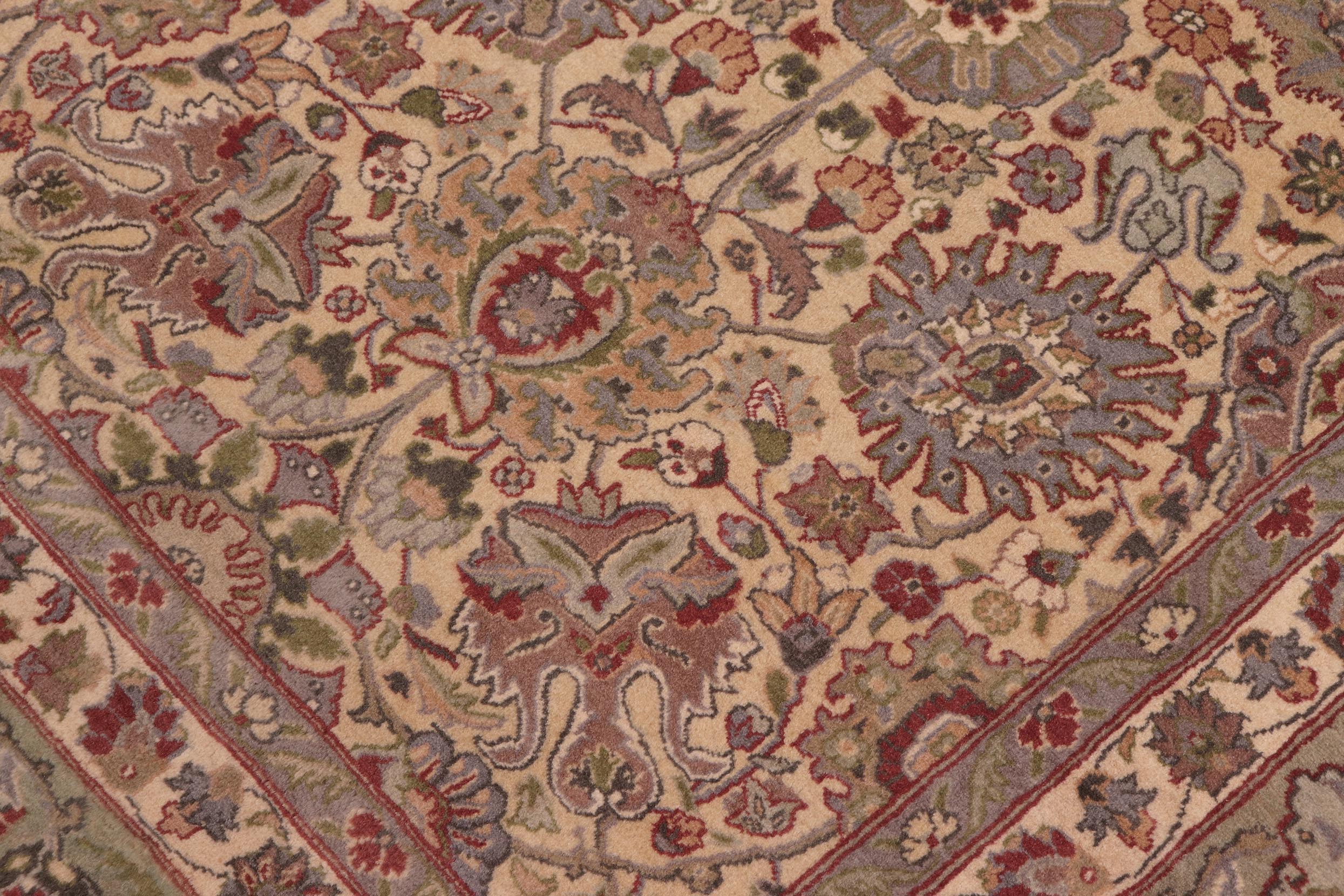 handmade Transitional Tabriz Gold Green Hand Knotted RECTANGLE 100% WOOL area rug 9x12