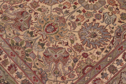 handmade Transitional Tabriz Gold Green Hand Knotted RECTANGLE 100% WOOL area rug 9x12