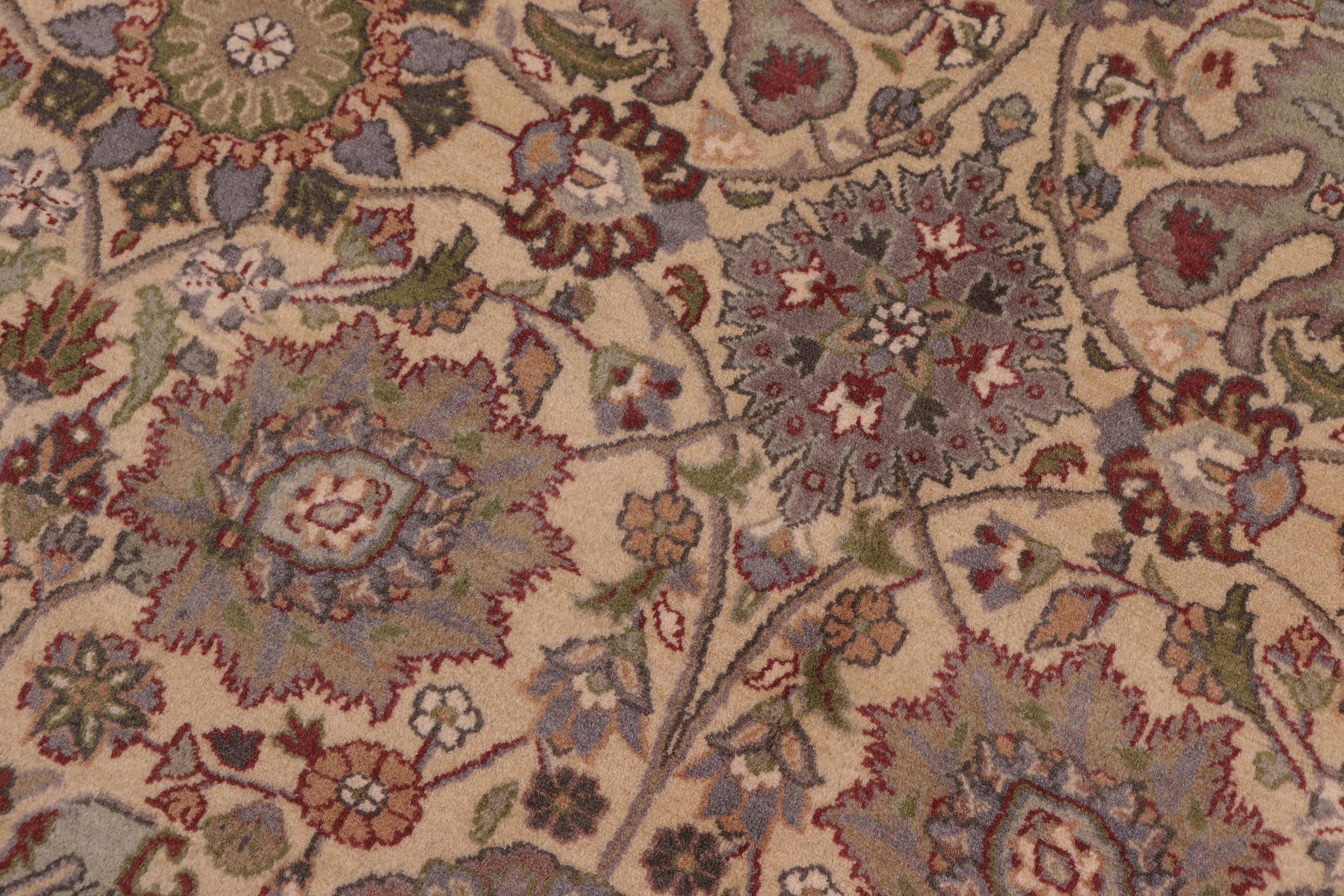 handmade Transitional Tabriz Gold Green Hand Knotted RECTANGLE 100% WOOL area rug 9x12