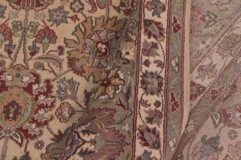 handmade Transitional Tabriz Gold Green Hand Knotted RECTANGLE 100% WOOL area rug 9x12
