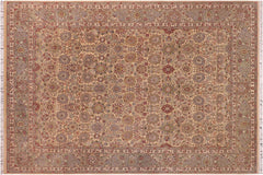 handmade Transitional Tabriz Gold Green Hand Knotted RECTANGLE 100% WOOL area rug 9x12
