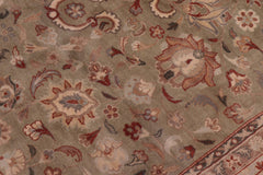 handmade Traditional Kashan Green Beige Hand Knotted RECTANGLE 100% WOOL area rug 9x12
