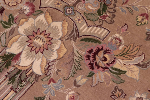 handmade Transitional Pupo Taupe Green Hand Knotted RECTANGLE 100% WOOL area rug 9x12