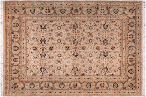 handmade Transitional New Asif Beige Green Hand Knotted RECTANGLE 100% WOOL area rug 9x12