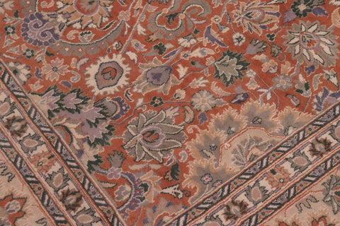 handmade Traditional Lahore Rust Beige Hand Knotted RECTANGLE 100% WOOL area rug 9x12
