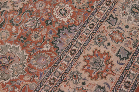 handmade Traditional Lahore Rust Beige Hand Knotted RECTANGLE 100% WOOL area rug 9x12