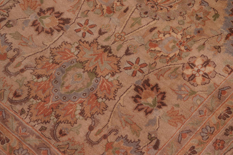 handmade Transitional Mehal Tan Lt. Green Hand Knotted RECTANGLE 100% WOOL area rug 9x12