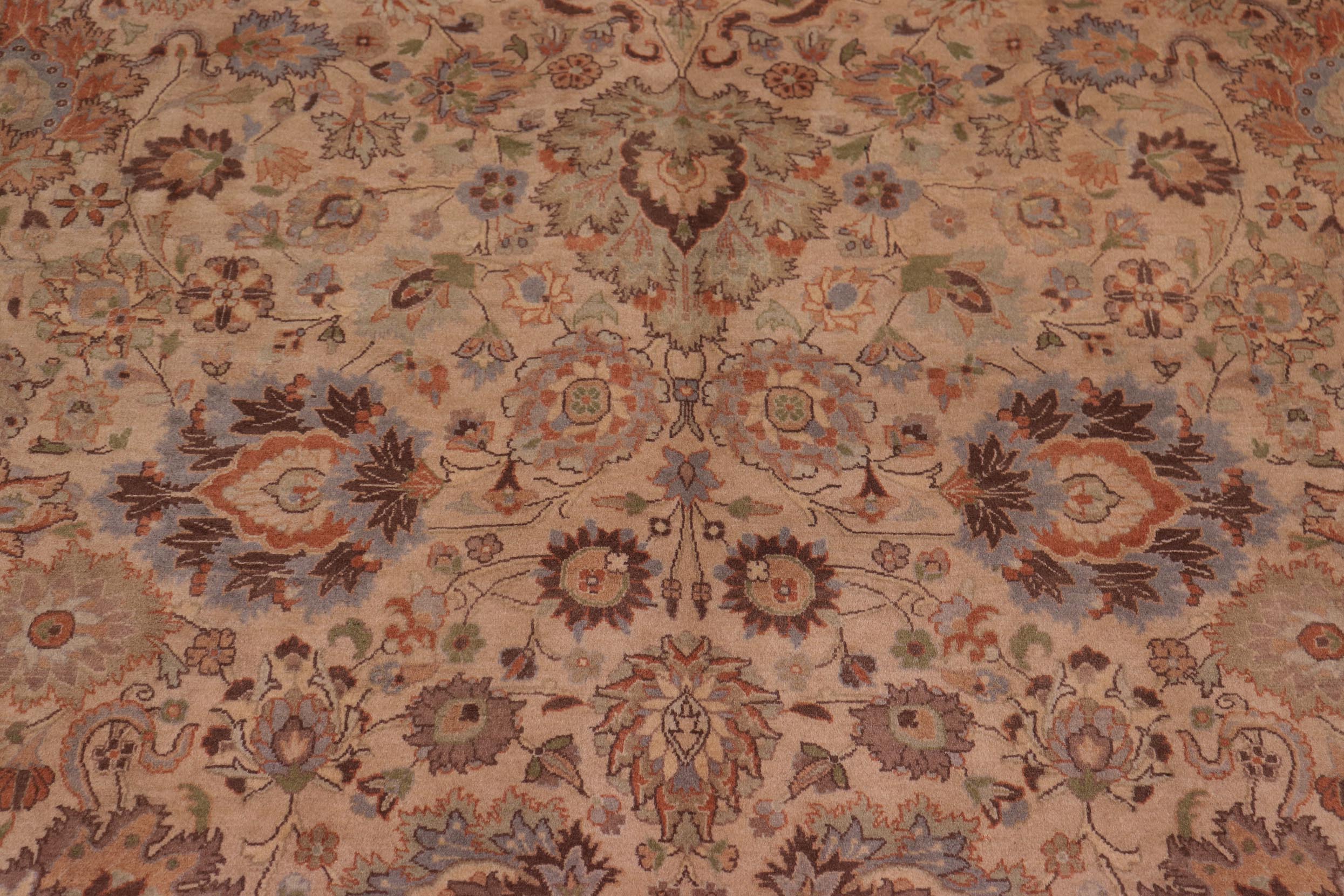 handmade Transitional Mehal Tan Lt. Green Hand Knotted RECTANGLE 100% WOOL area rug 9x12