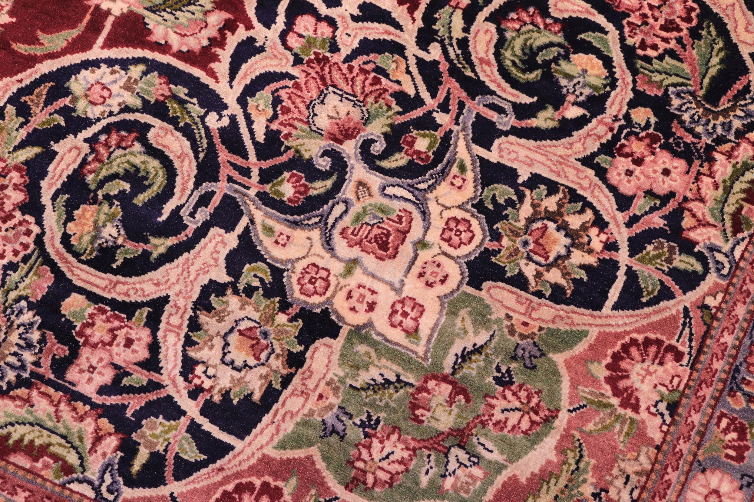 handmade Traditional Kashan Red Blue Hand Knotted RECTANGLE 100% WOOL area rug 9x12