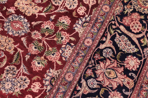 handmade Traditional Kashan Red Blue Hand Knotted RECTANGLE 100% WOOL area rug 9x12