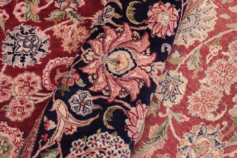 handmade Traditional Kashan Red Blue Hand Knotted RECTANGLE 100% WOOL area rug 9x12