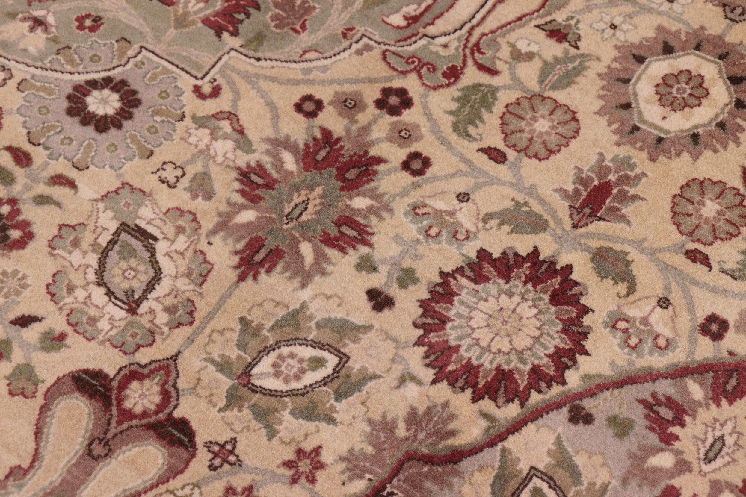 handmade Traditional Tabriz Gold Green Hand Knotted RECTANGLE 100% WOOL area rug 9x12