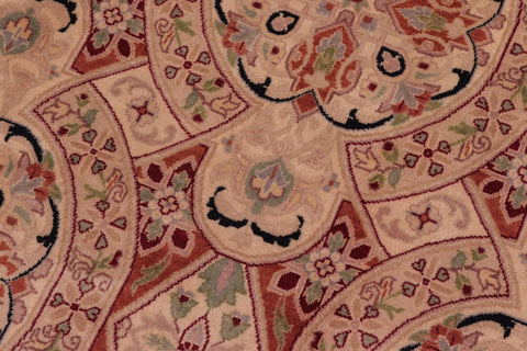 handmade Transitional Paracha Taupe Beige Hand Knotted RECTANGLE 100% WOOL area rug 9x12