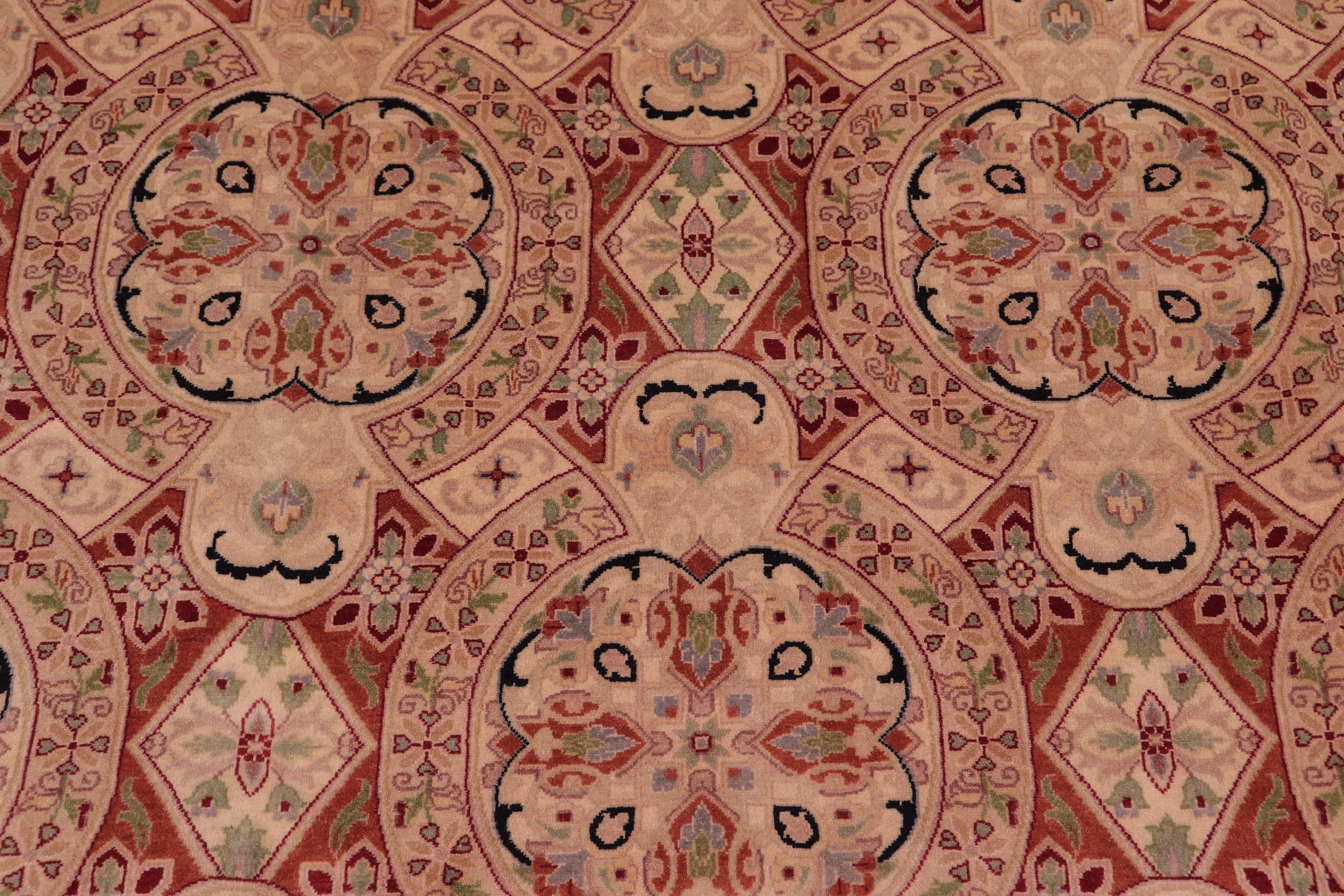 handmade Transitional Paracha Taupe Beige Hand Knotted RECTANGLE 100% WOOL area rug 9x12
