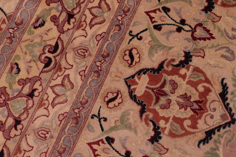handmade Transitional Paracha Taupe Beige Hand Knotted RECTANGLE 100% WOOL area rug 9x12