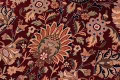 handmade Traditional Lahore Red Beige Hand Knotted RECTANGLE 100% WOOL area rug 9x13