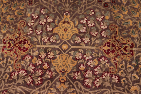handmade Traditional New Wahid Brown Ivory Hand Knotted RECTANGLE 100% WOOL area rug 9x12