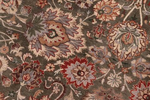 handmade Traditional Mehal Green Tan Hand Knotted RECTANGLE 100% WOOL area rug 9x12