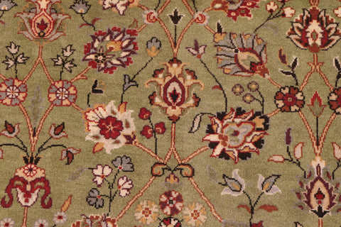 handmade Transitional Regular Green Aubergine Hand Knotted RECTANGLE 100% WOOL area rug 9x11