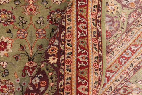 handmade Transitional Regular Green Aubergine Hand Knotted RECTANGLE 100% WOOL area rug 9x11