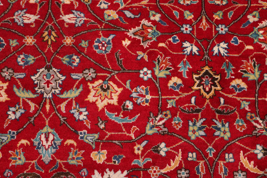 handmade Transitional  Red Teal Hand Knotted RECTANGLE 100% WOOL area rug 9x12