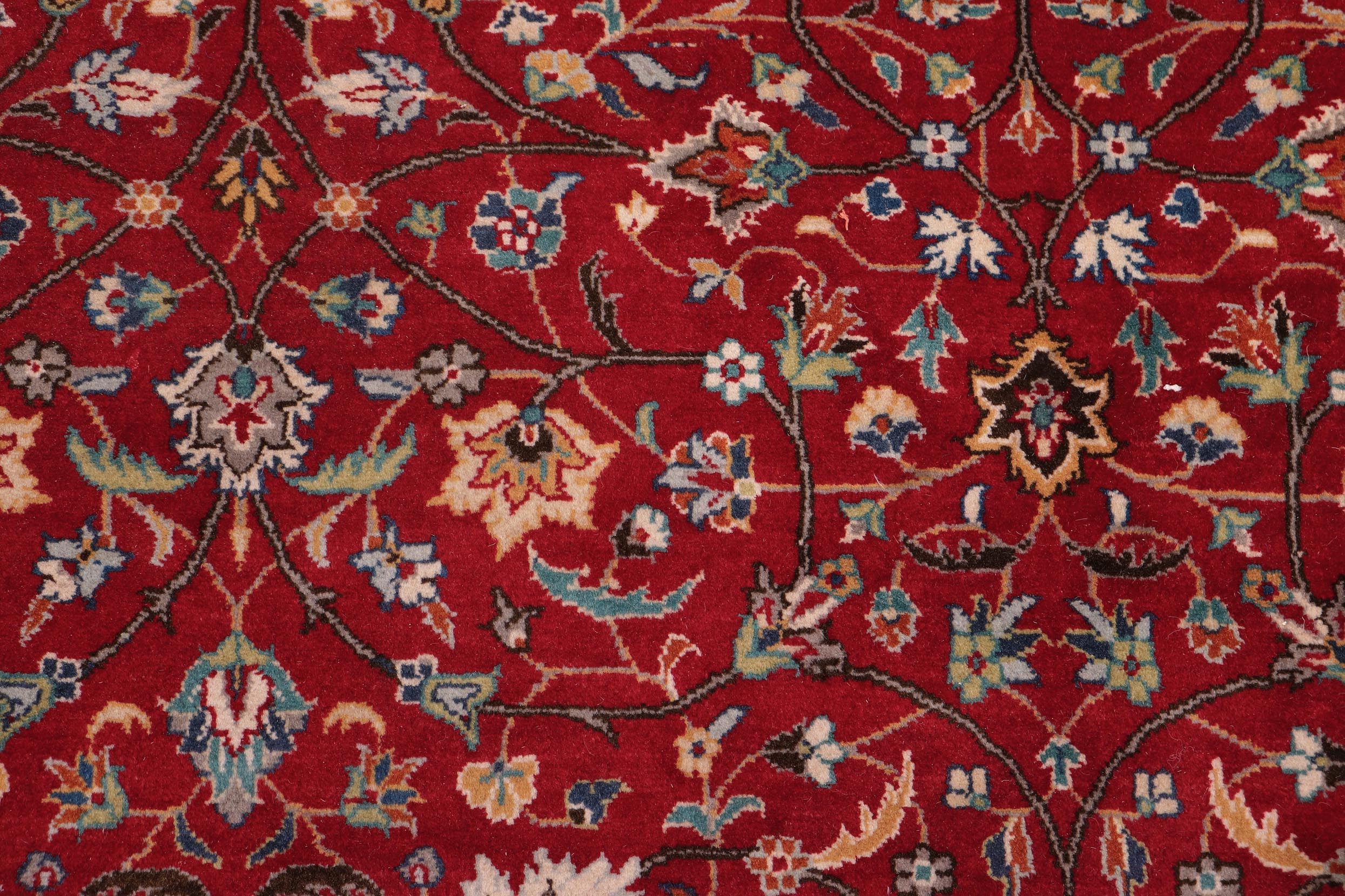 handmade Transitional  Red Teal Hand Knotted RECTANGLE 100% WOOL area rug 9x12