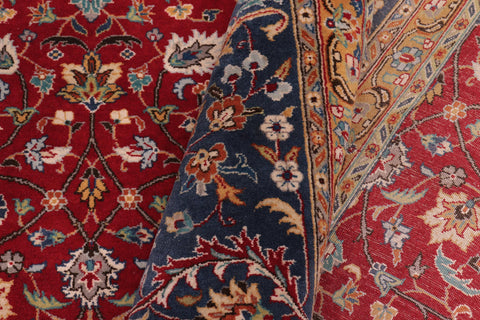 handmade Transitional  Red Teal Hand Knotted RECTANGLE 100% WOOL area rug 9x12