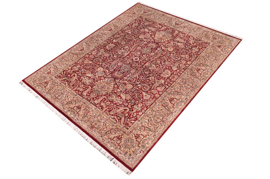 handmade Traditional Aness Red Beige Hand Knotted RECTANGLE 100% WOOL area rug 9x12
