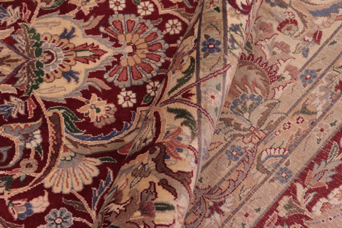 handmade Traditional Aness Red Beige Hand Knotted RECTANGLE 100% WOOL area rug 9x12