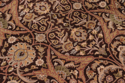 handmade Traditional Veg Dye Brown Tan Hand Knotted RECTANGLE 100% WOOL area rug 9x12