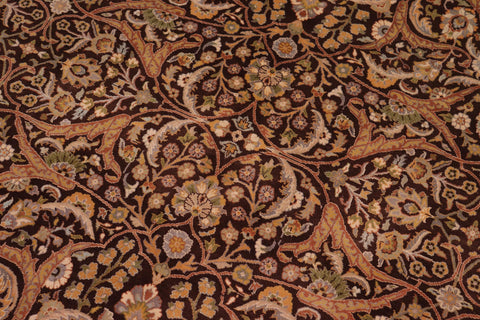 handmade Traditional Veg Dye Brown Tan Hand Knotted RECTANGLE 100% WOOL area rug 9x12