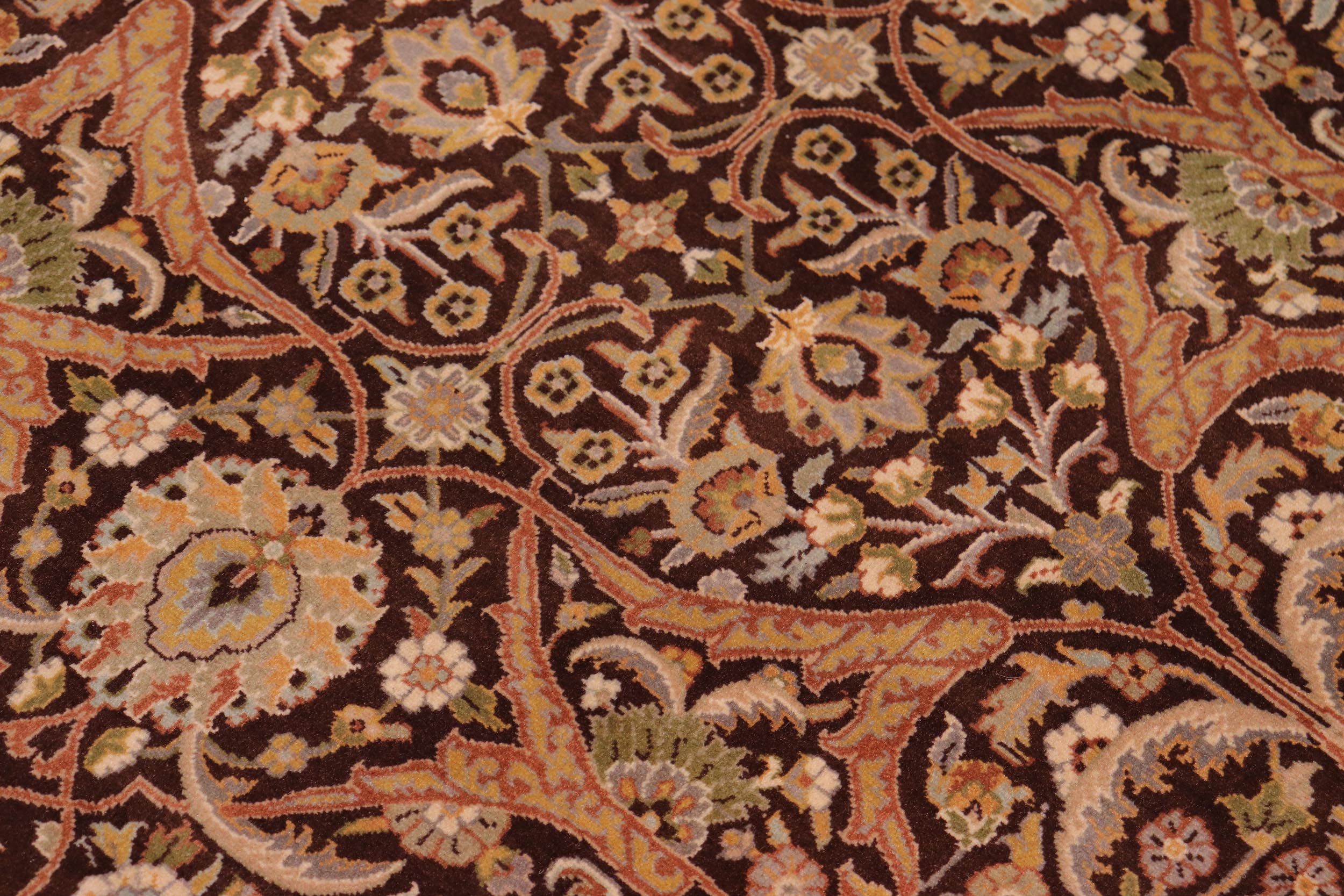 handmade Traditional Veg Dye Brown Tan Hand Knotted RECTANGLE 100% WOOL area rug 9x12