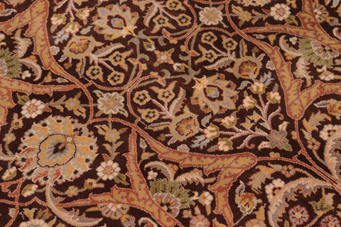 handmade Traditional Veg Dye Brown Tan Hand Knotted RECTANGLE 100% WOOL area rug 9x12